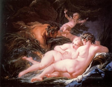 Classic Nude Painting - Pan and Syrinx pink Francois Boucher Classic nude